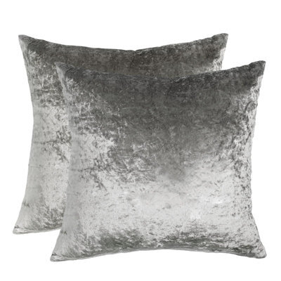 Ohs Luxury Crushed Velvet Set Of 2 Cushion Covers Plain - image 1
