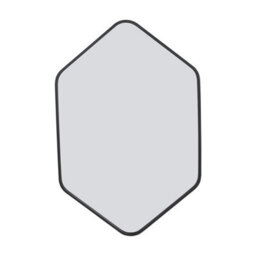 Living And Home Black Hexagon Aluminium Alloy Bathroom Mirror Hd Float Glass Wall Vanity Mirror 40X60Cm - thumbnail 1