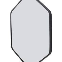 Living And Home Black Hexagon Aluminium Alloy Bathroom Mirror Hd Float Glass Wall Vanity Mirror 40X60Cm - thumbnail 5