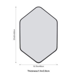 Living And Home Black Hexagon Aluminium Alloy Bathroom Mirror Hd Float Glass Wall Vanity Mirror 40X60Cm - thumbnail 8