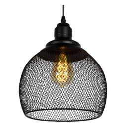Lucide Mesh Vintage Pendant Light 22Cm - 1Xe27 - Black - thumbnail 8