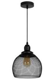 Lucide Mesh Vintage Pendant Light 22Cm - 1Xe27 - Black - thumbnail 3