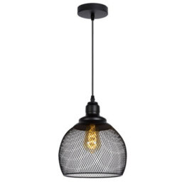 Lucide Mesh Vintage Pendant Light 22Cm - 1Xe27 - Black - thumbnail 1