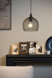 Lucide Mesh Vintage Pendant Light 22Cm - 1Xe27 - Black - thumbnail 4