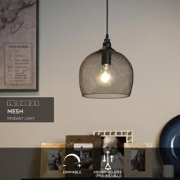 Lucide Mesh Vintage Pendant Light 22Cm - 1Xe27 - Black - thumbnail 2
