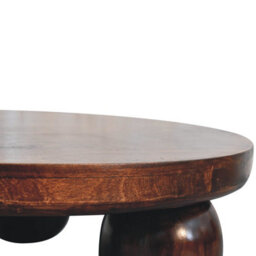 Artisan Furniture Solid Wood California Walnut Central Table With Ball Feet, Dark Brown - thumbnail 5