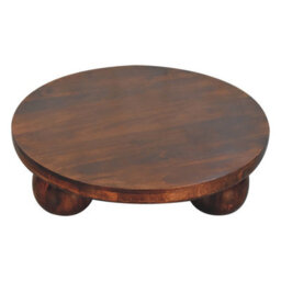 Artisan Furniture Solid Wood California Walnut Central Table With Ball Feet, Dark Brown - thumbnail 3