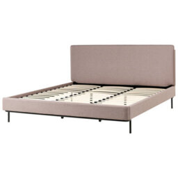 Beliani Bed Fabric Corio 180 X 200 Cm (Eu Super King) Taupe - thumbnail 4