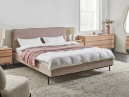 Beliani Bed Fabric Corio 180 X 200 Cm (Eu Super King) Taupe - thumbnail 2