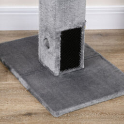 Pawhut 79Cm Jute Scratcher Climber With Toy, Self Grooming Brush, Grey - thumbnail 9