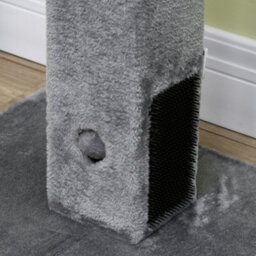 Pawhut 79Cm Jute Scratcher Climber With Toy, Self Grooming Brush, Grey - thumbnail 8
