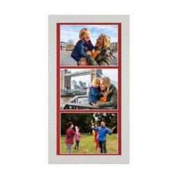 AK Frames 16X8 White Ash Modern Multi Photo Frame With Crimson Mount - Holds 3 Apertures (3X) 7X5 Photos