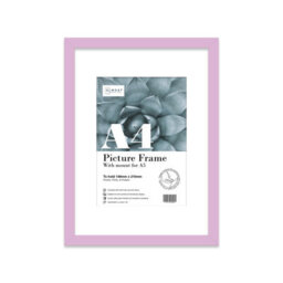 A4 Lilac Picture Frame With Mount For A5 (14.8 X 21Cm - 5.8 X 8.3In) Poster, Photo, Artwork, Or Print. - thumbnail 1