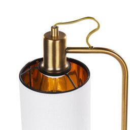 Beliani Table Lamp With White Linen Shade And Brushed Copper Base, 46 Cm - thumbnail 3