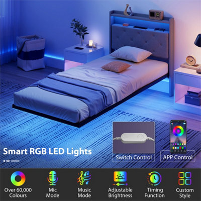 Single Size Bed Frame With Rgb Led Lights - image 1
