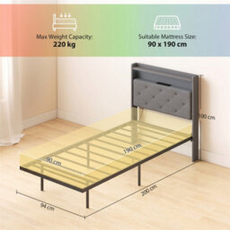 Single Size Bed Frame With Rgb Led Lights - thumbnail 2
