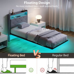 Single Size Bed Frame With Rgb Led Lights - thumbnail 5