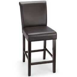 Sayni Walnut Frame Kitchen Bar Stool Brown Padded Seat And Back