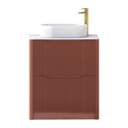 Royal Bathrooms Avenza 600mm Terracotta Clay Floor Standing Countertop Bathroom Vanity Unit 2 Drawer With Lyon Basin - thumbnail 6