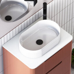 Royal Bathrooms Avenza 600mm Terracotta Clay Floor Standing Countertop Bathroom Vanity Unit 2 Drawer With Lyon Basin - thumbnail 7
