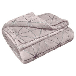 Velosso Luxurious Soft Plush Flannel Throw Blanket With Elegant Geometric Foil Pattern, Ideal For Sofa And Bed, 145Cm X 200Cm - Duck Egg - thumbnail 2