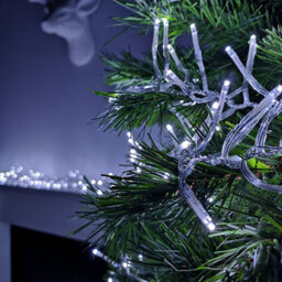 Samuel Alexander 960 Led 12M Premier Cluster Indoor Outdoor Multi Function Mains Operated Christmas Lights With Timer On Clear Cable In Cool White - thumbnail 2
