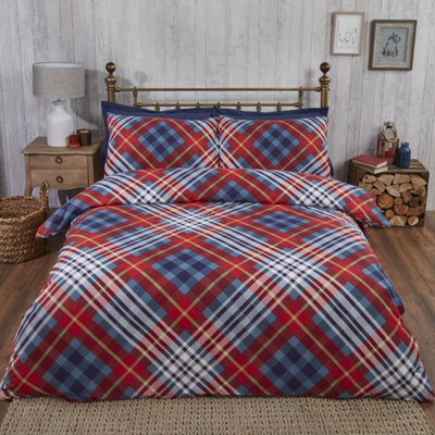 Rapport Home Tartan Bedcover Cotton Duvet Set With Pillowcase