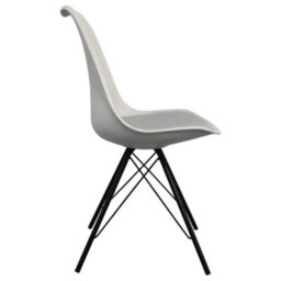 Fusion Living Soho Light Grey Plastic Dining Chair With Black Metal Legs - thumbnail 4