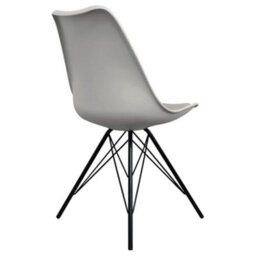 Fusion Living Soho Light Grey Plastic Dining Chair With Black Metal Legs - thumbnail 5