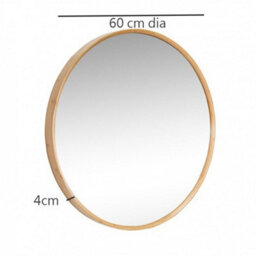 Aspect Furniture Round Wood Accent Wall Mirror/vanity Mirror/bathroom Mirror,60Cm Dia,bamboo - thumbnail 2