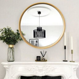 Aspect Furniture Round Wood Accent Wall Mirror/vanity Mirror/bathroom Mirror,60Cm Dia,bamboo