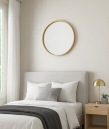 Aspect Furniture Round Wood Accent Wall Mirror/vanity Mirror/bathroom Mirror,60Cm Dia,bamboo - thumbnail 3