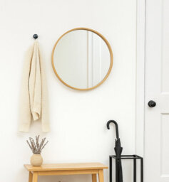 Aspect Furniture Round Wood Accent Wall Mirror/vanity Mirror/bathroom Mirror,60Cm Dia,bamboo - thumbnail 5
