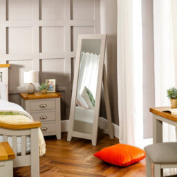 The Furniture Market Downton Grey Painted Bedroom Cheval Mirror H 1475mm X W 480mm X D 490mm - thumbnail 2