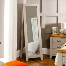 The Furniture Market Downton Grey Painted Bedroom Cheval Mirror H 1475mm X W 480mm X D 490mm