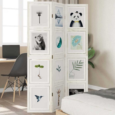 Vidaxl Room Divider 3 Panels White Solid Wood Paulownia - image 1