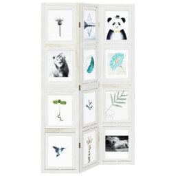 Vidaxl Room Divider 3 Panels White Solid Wood Paulownia - thumbnail 4
