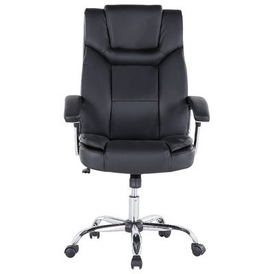 Wyld and Coco Executive Office Chair Black Faux Leather, Adjustable Height, 360 Swivel, Tilting Mechanism - image 1