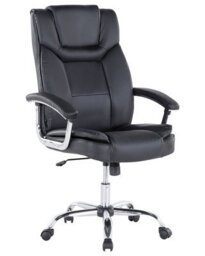 Wyld and Coco Executive Office Chair Black Faux Leather, Adjustable Height, 360 Swivel, Tilting Mechanism - thumbnail 3