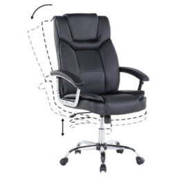 Wyld and Coco Executive Office Chair Black Faux Leather, Adjustable Height, 360 Swivel, Tilting Mechanism - thumbnail 6
