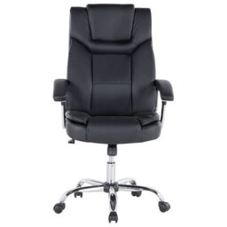 Wyld and Coco Executive Office Chair Black Faux Leather, Adjustable Height, 360 Swivel, Tilting Mechanism - thumbnail 1