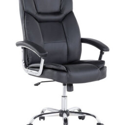 Wyld and Coco Executive Office Chair Black Faux Leather, Adjustable Height, 360 Swivel, Tilting Mechanism - thumbnail 2