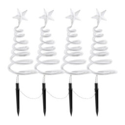 Set Of 4 Led Spiral Tree Path Finder Lights, Christmas Decoration Lights With White Or Multi-Colored Options - thumbnail 2