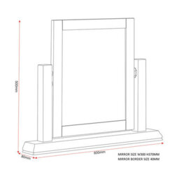 Seconique Bordeaux Dressing Table Mirror Ivory (Fully Assembled ) - thumbnail 6