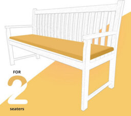istyle mode 2 Seater Garden Bench Cushion Seatpad Indoor & Outdoor Use - Yellow - thumbnail 3