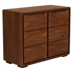 Orsina Two Door Sheesham And Acacia Sideboard, Solid Sheesham And Acacia Wood Cabinet, Modern Buffet - thumbnail 4
