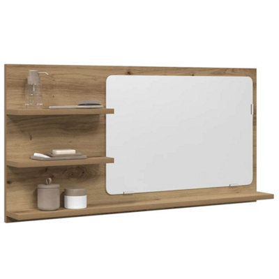 Walplus Bathroom Mirror Cabinet Artisan Oak 90X11X45 Cm Engineered Wood - image 1
