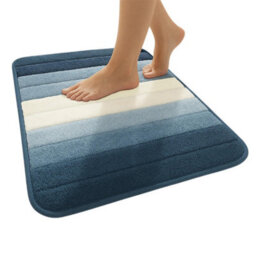 K Collection Microfibre Bath Mat Blue (80Cm X 50Cm) - thumbnail 2