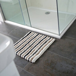 Allure Bath Fashions Striped Chunky Bobble Shower Mat - Monochrome - thumbnail 3