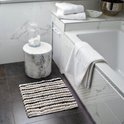 Allure Bath Fashions Striped Chunky Bobble Shower Mat - Monochrome - thumbnail 2